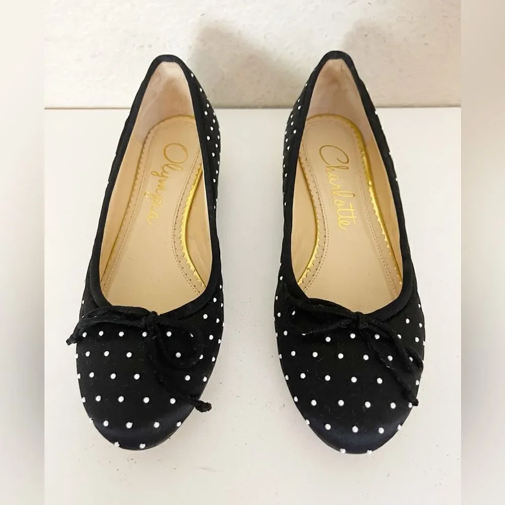 CHARLOTTE OLYMPIA BALLET FLATS black and white polka dots 37